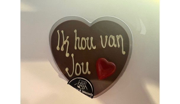 Chocolade hart met tekst
